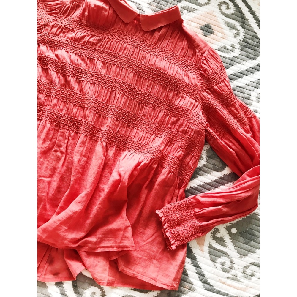 Free People Mock Neck Blouse